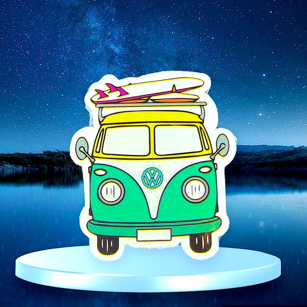 Surfing Van Outdoor Adventure Journey Wander Traveler Explore Sticker